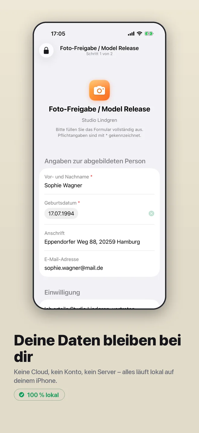 Bildschirm von Einverständnis