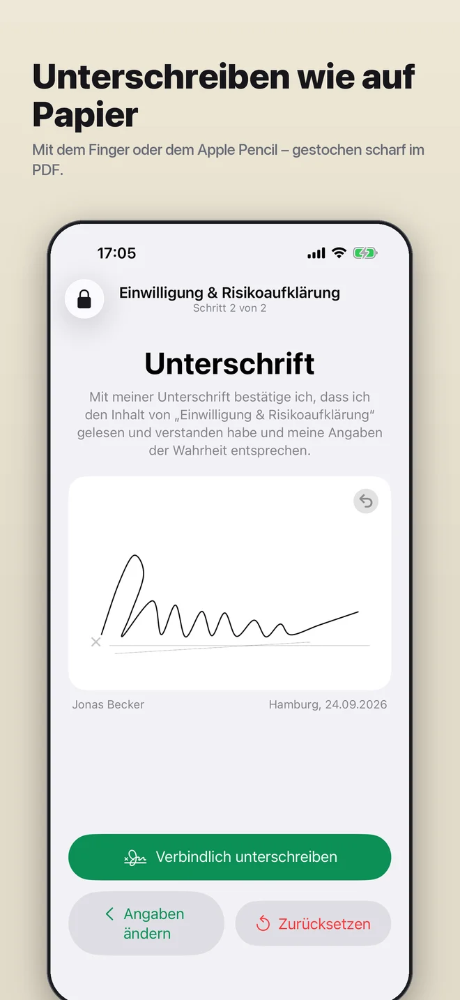 Bildschirm von Einverständnis